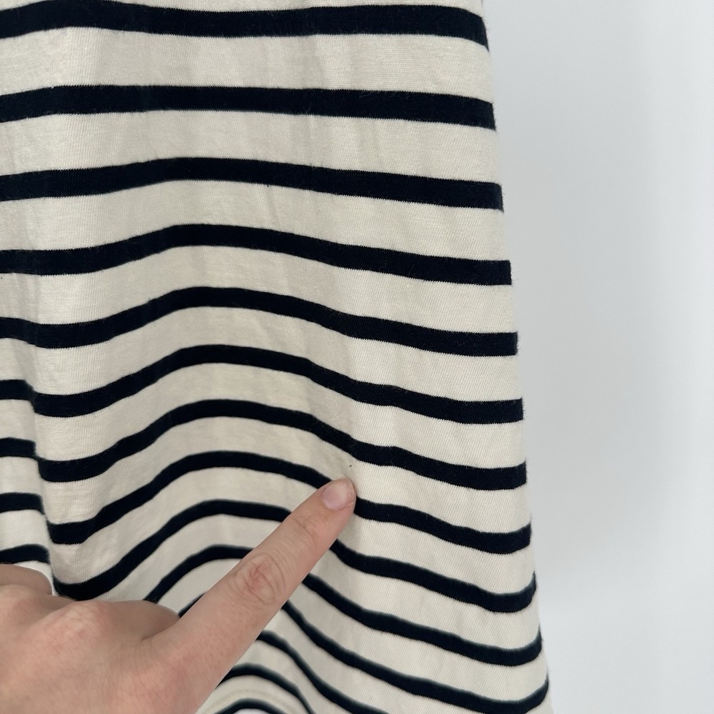 Kule Womens Sz XS 100% Cotton Short Sleeve Black White Striped Mini Shirt Dress‎ - Picture 6 of 7